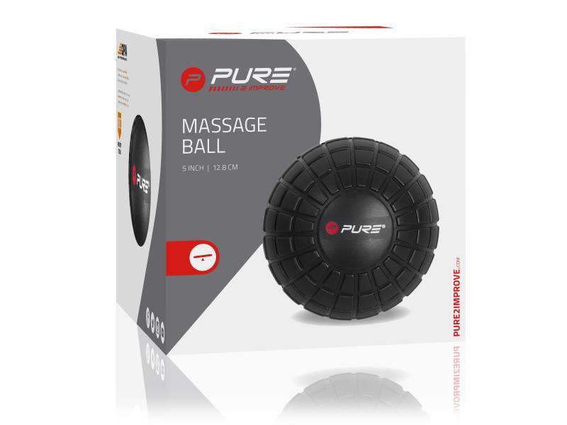 Pure2Improve massaažipall, must, 12,8cm