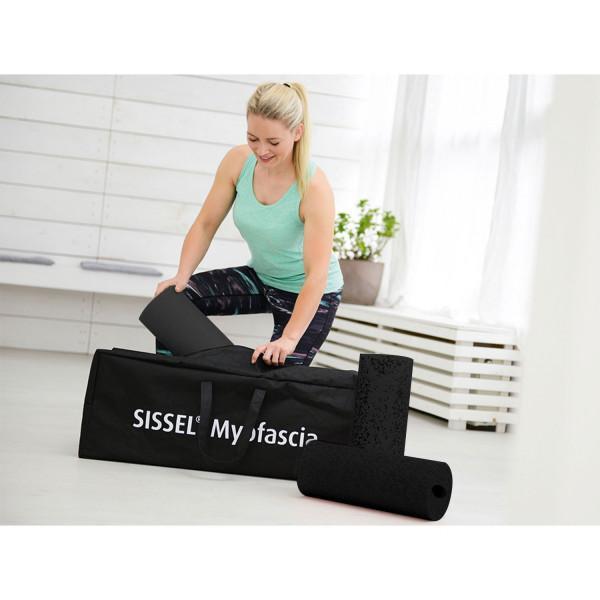 SISSEL® treeningkott 8 MYOFASCIA massaažirulliga (must)