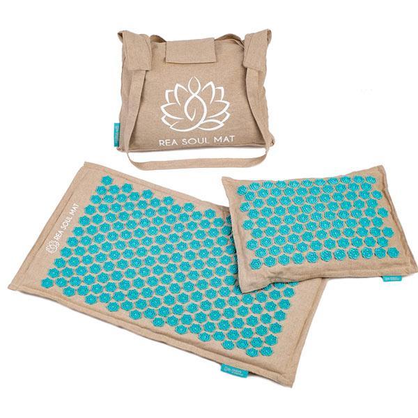 Nõelmatt akupunktuurmatt REA Eco Soul Türkiissinine (Matt + padi + kott)