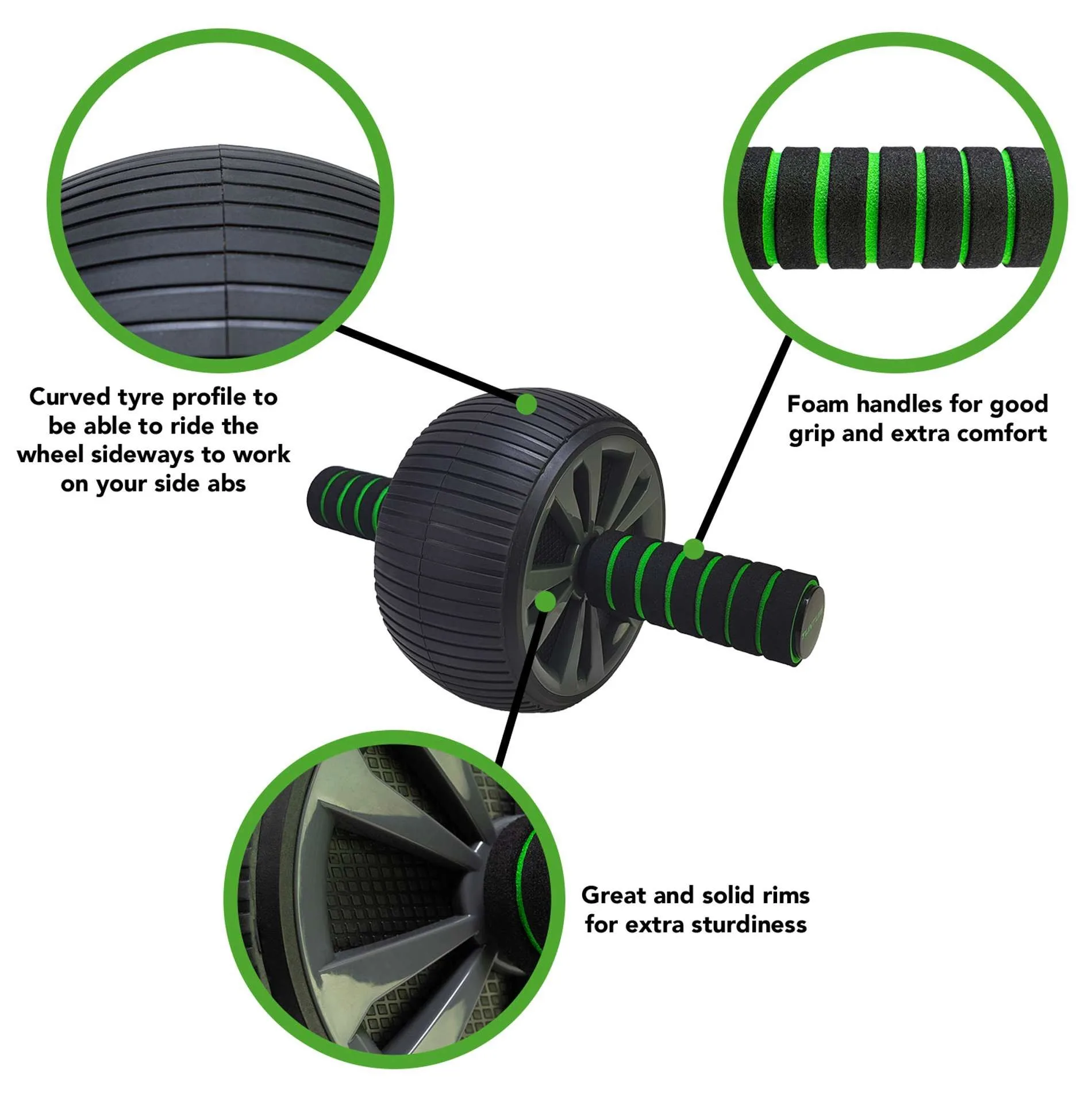 Kõhulihaste treeningrull ühe rattaga TUNTURI Pro Deluxe põlvematiga